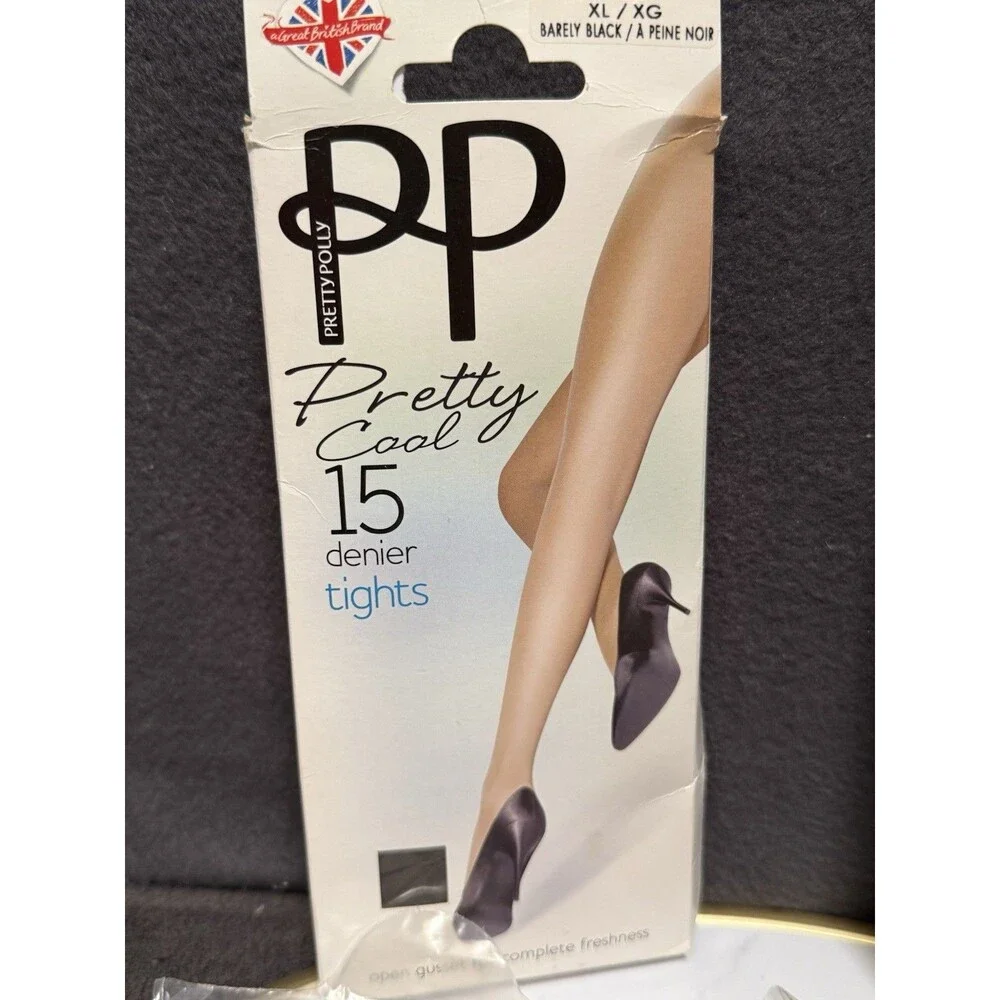 Pantyhose Hosiery Multipack XL Set of 4 Nude Black Ivory Coffee Vintage Sheer